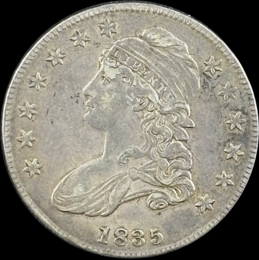 1835 50¢ Capped Bust Half - Raw XF - See Pictures