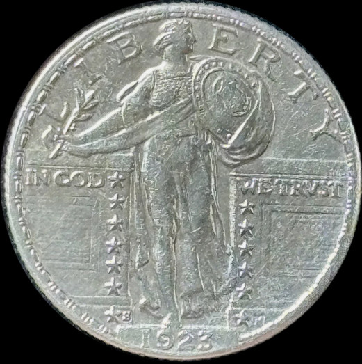 1923-S 50C Standing Liberty Quarter - Raw AU - See Pictures