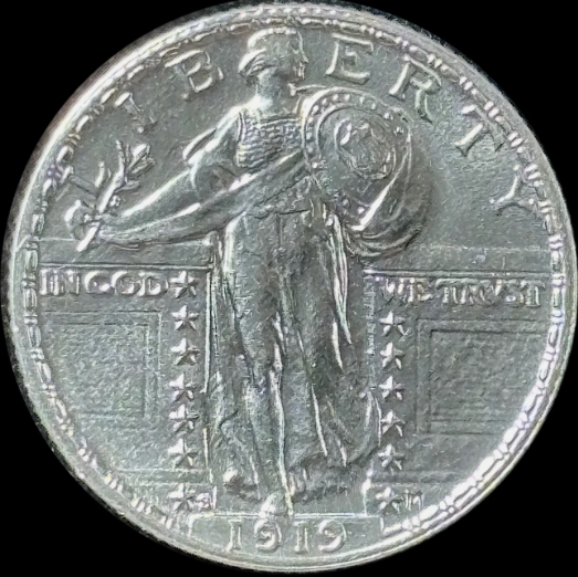 1919-S 50C Standing Liberty Quarter - Raw High Grade UNC - See Pictures