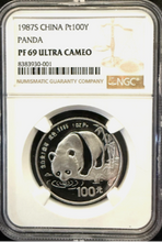 Load image into Gallery viewer, 1987 China 1 oz Proof Platinum Panda PF69 NGC -No Rub &amp; Fresh Just Back From NGC
