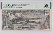 Load image into Gallery viewer, 1896 $1 Educational Silver Certificate Fr.224 -- PMG Choice AU58
