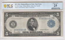 Load image into Gallery viewer, 1914 $5 Federal Reserve Note Fr.851B - PCGS VF25
