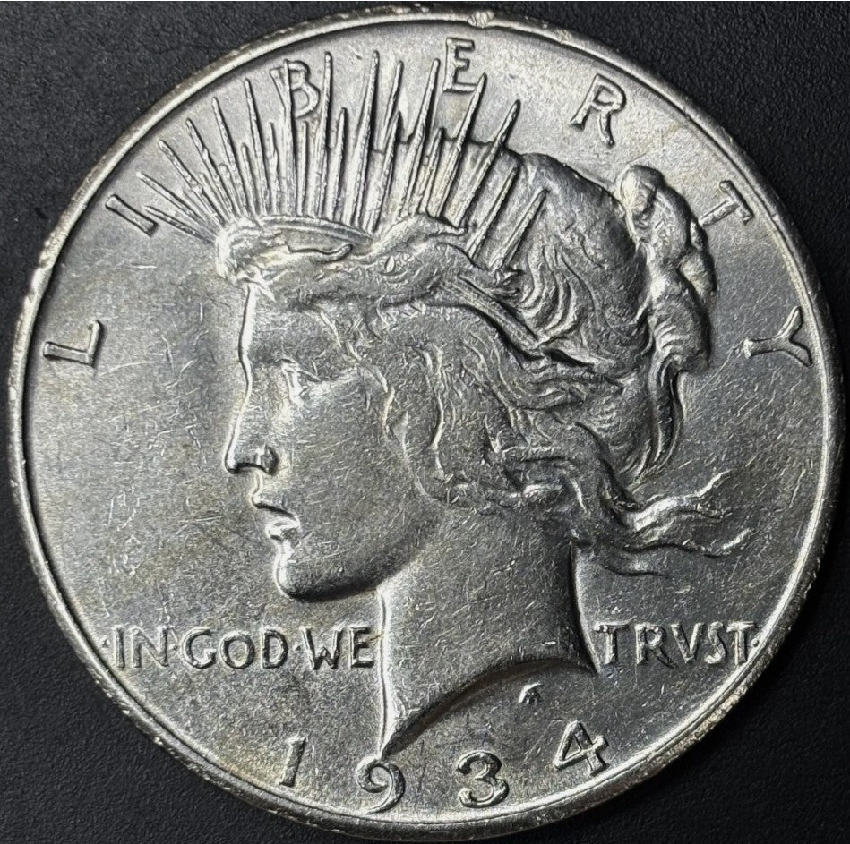 1934-S $1 Peace Dollar Raw - AU - See Pictures