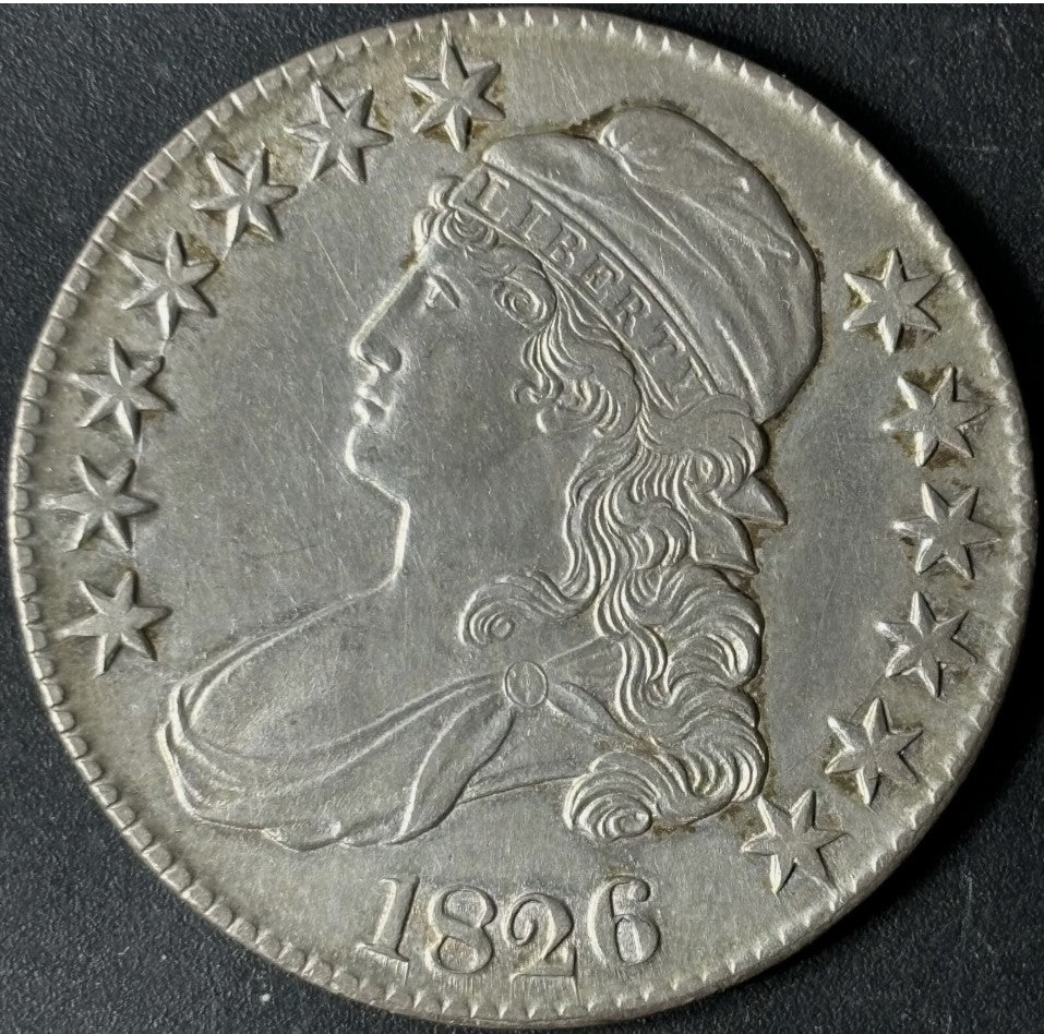 1826 50¢ Capped Bust Half Dollar Raw - AU - See Pictures