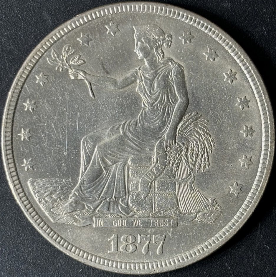 1877 $1 Trade Dollar Raw - AU - See Pictures