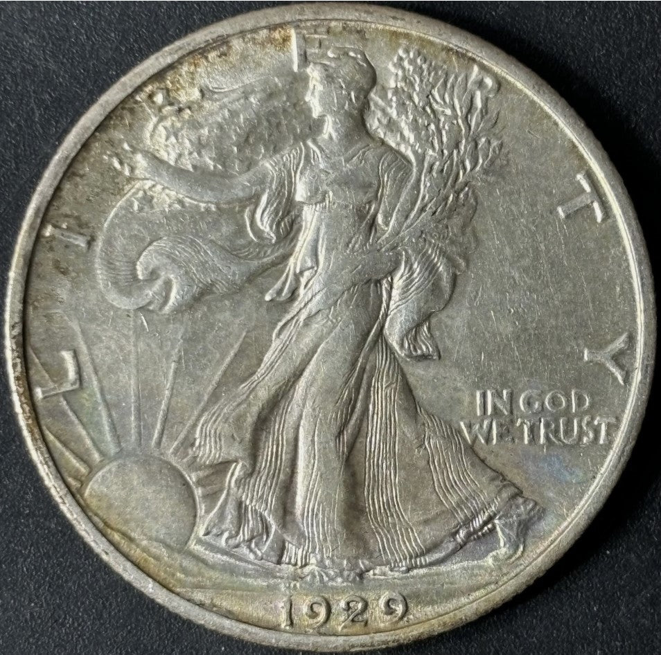 1929-S 50¢ Walking Liberty Half Dollar Raw - AU - See Pictures