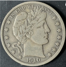 Load image into Gallery viewer, 1910-S 50¢ Barber Half Dollar Raw - VF - See Pictures
