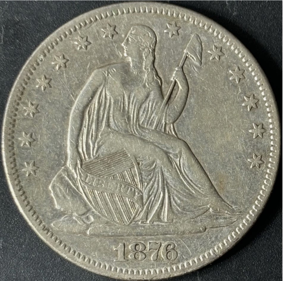 1876-S 50¢ Seated Liberty Half Dollar Raw - XF - See Pictures