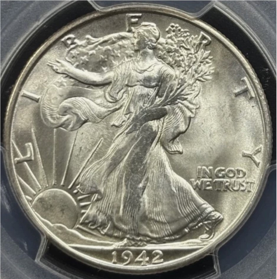 1942-S 50C Walking Liberty PCGS MS65 - Lustrous White Gem