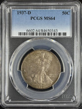 Load image into Gallery viewer, 1937-D 50C Walking Liberty PCGS MS64 - Nice Original Toning!
