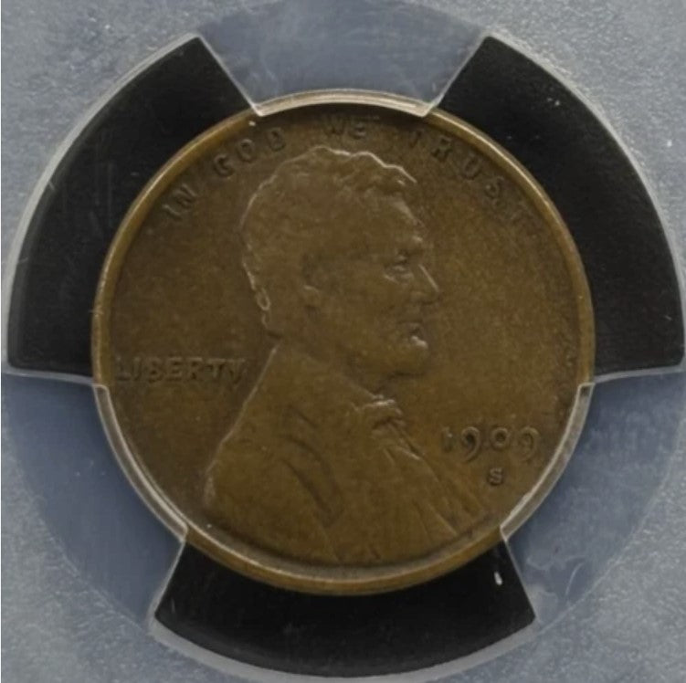 1909-S 1C Lincoln Wheat Cent VDB - PCGS VF30 - Remarkable First Year - Key Date
