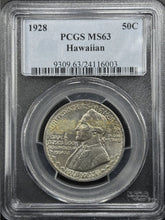 Load image into Gallery viewer, 1928 50C Hawaiian Commemorative PCGS MS63 - Lustrous &amp; White - Tough Coin!
