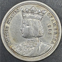 Load image into Gallery viewer, 1893 25C Isabella Commemorative Quarter - Raw XF - See Pictures
