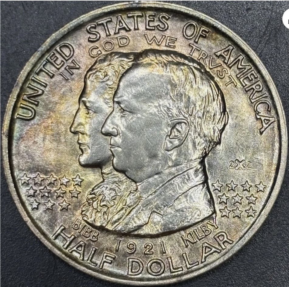 1921 50C Alabama Centennial 2x2 Commemorative - Raw UNC - See Pictures