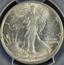 Load image into Gallery viewer, 1917-D 50C Walking Liberty Obverse Mint Mark PCGS AU58 - Nice White Coin!
