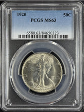 Load image into Gallery viewer, 1920-P 50C Walking Liberty PCGS MS63 - Spectacular Blast White Coin

