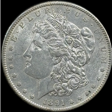 Load image into Gallery viewer, 1891-S $1 Morgan Dollar - Raw AU - See Pictures
