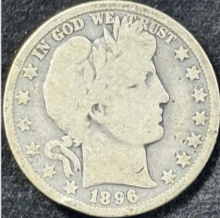 1896-O 50¢ Barber Half Dollar - Raw VG - See Pictures