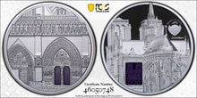 Load image into Gallery viewer, 2021 Palau Tiffany Art Notre Dame 5 oz Silver $25 Coin - PCGS PR70DCAM
