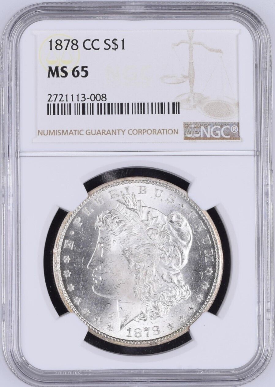1878-CC $1 Morgan Dollar NGC MS65 - Frosty Blast White Gem