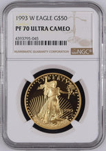 Load image into Gallery viewer, 1993-W $50 American Gold Eagle 1 Oz. Proof NGC PF70 Ultra Cameo - Key Coin!

