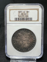 Load image into Gallery viewer, 1891-CC $1 Morgan Silver Dollar NGC MS63 -- Beautifully Toned Gem!
