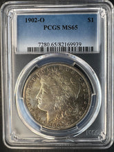 Load image into Gallery viewer, 1902-O Morgan Silver Dollar PCGS MS65  -  -  Golden and Blue Toning

