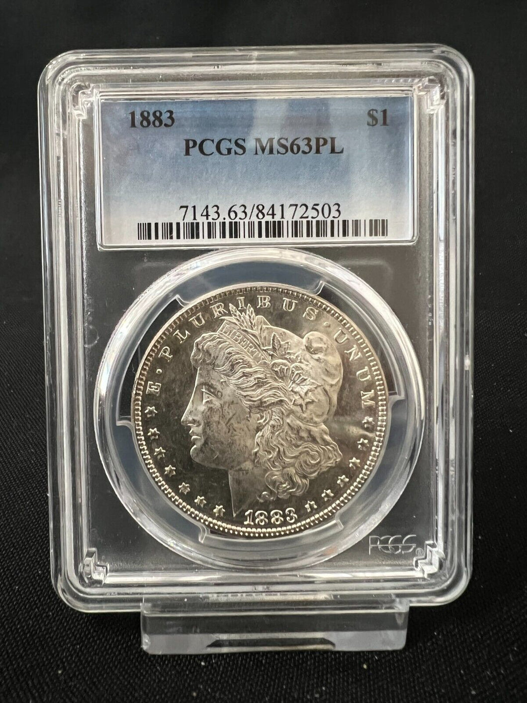 1883-P $1 Morgan Silver Dollar PCGS MS63 PL  Prooflike and Frosty