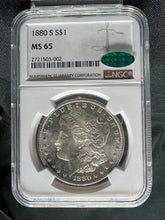 Load image into Gallery viewer, 1880-S $1 Morgan Dollar NGC MS65 (CAC) -- Blast White &amp; Frosty
