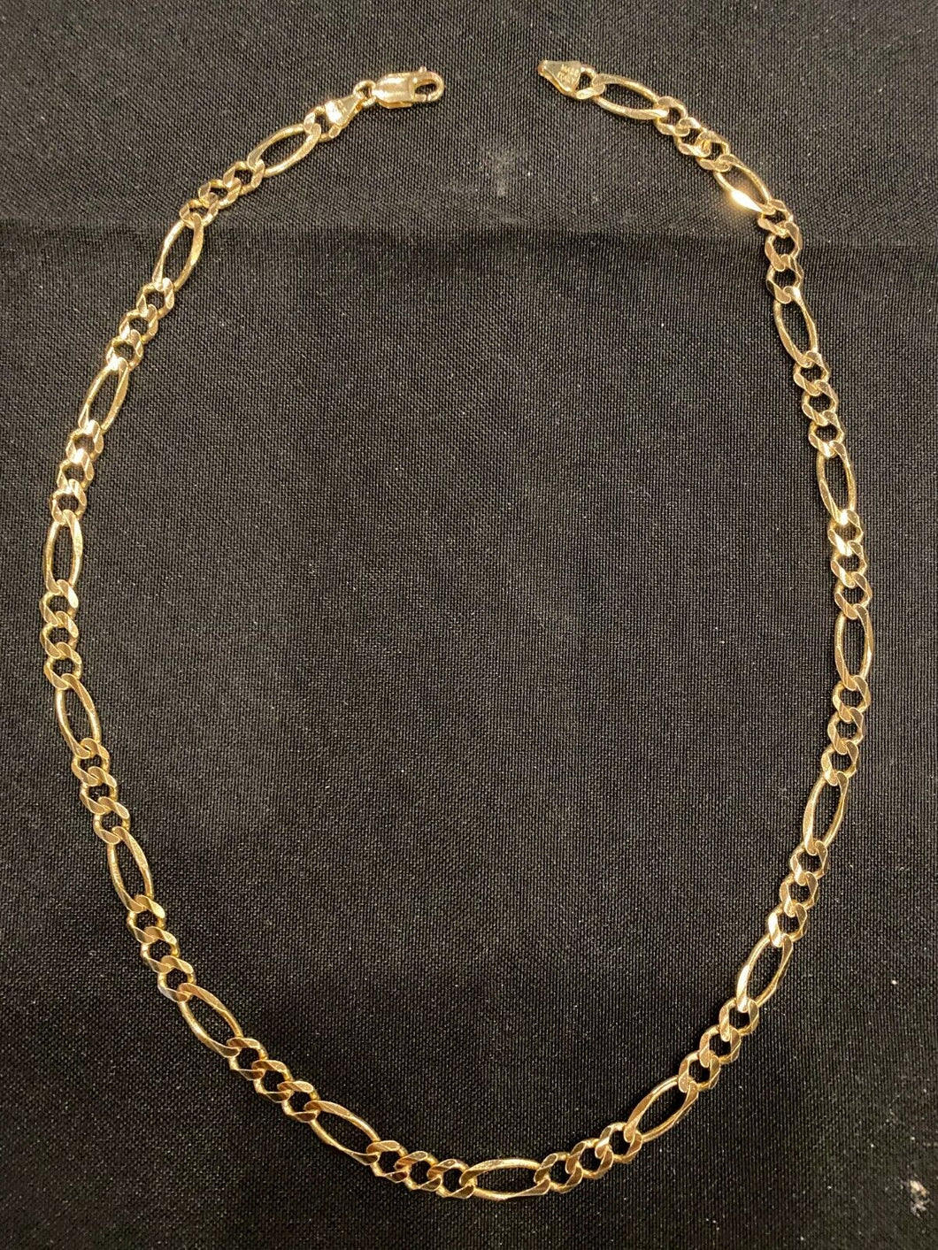 Men's/Ladies 14k Yellow Italian Gold Figaro Chain Necklace 30