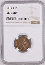 Load image into Gallery viewer, 1915-S Lincoln Cent NGC MS63BN - Very PQ
