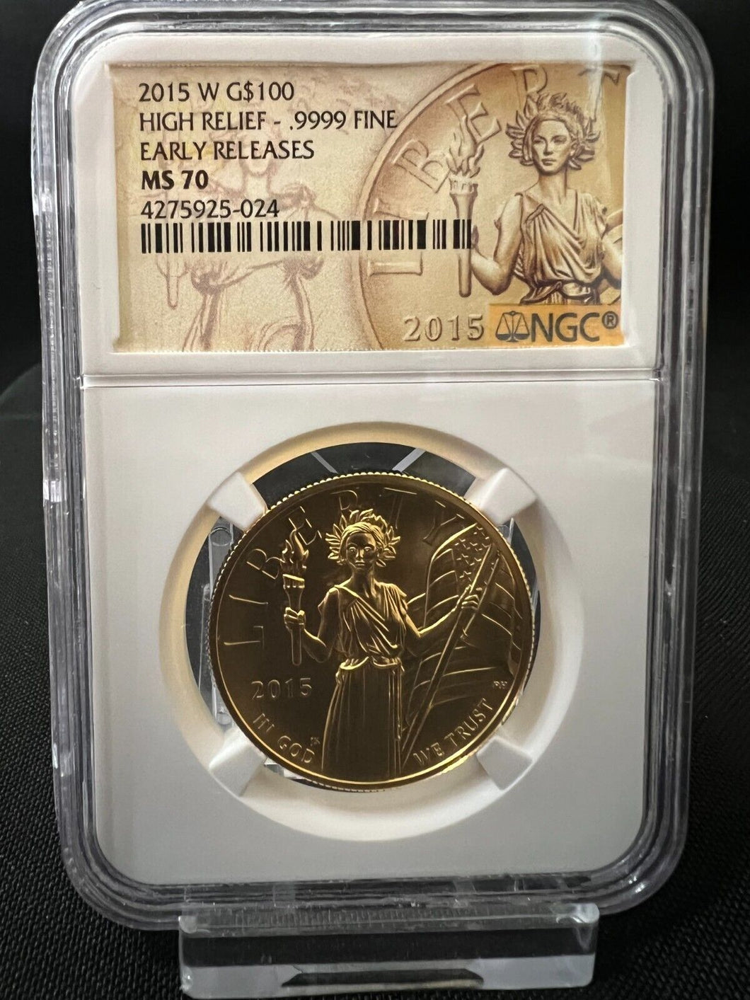 2015 W $100 American Liberty High Relief Series NGC MS70 Early Release