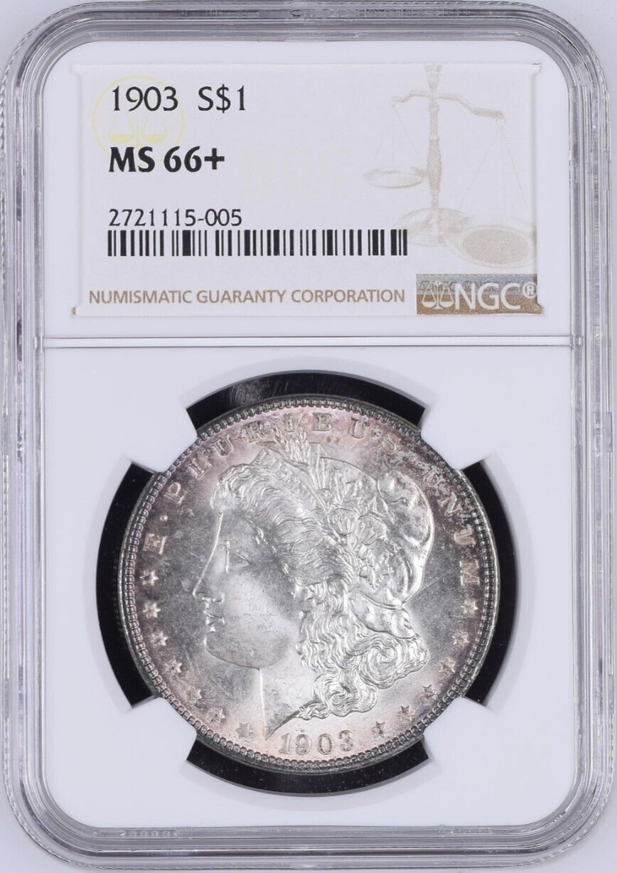 1903-P Morgan Silver Dollar NGC MS66+  -  -  Gorgeous Blast White & Lustrous