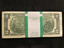 Load image into Gallery viewer, $2 Stack 2017A Uncirculated Sequential BEP Two Dollar Pack 100 notes Kansas City
