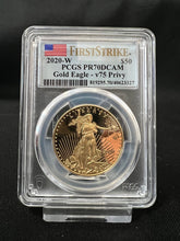 Load image into Gallery viewer, 2020-W $50 American Gold Eagle PCGS PR70 DCAM FS V75 Privy WWII
