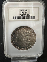 Load image into Gallery viewer, 1888-P $1 Morgan Dollar NGC MS64 - Frosty &amp; w/ beautiful peripheral toning
