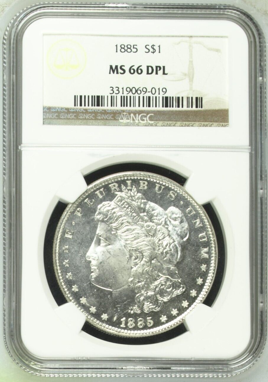 1885-P Morgan Silver Dollar NGC MS66 DPL (DMPL)  -  -  Cameo Deep Mirror
