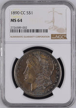 Load image into Gallery viewer, 1890-CC Morgan Silver Dollar NGC MS64  -  -  Russet with Blue Peripheral Toning
