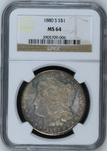 Load image into Gallery viewer, 1880-S $1 Morgan Silver Dollar NGC MS64 -- Light and Pretty Toning
