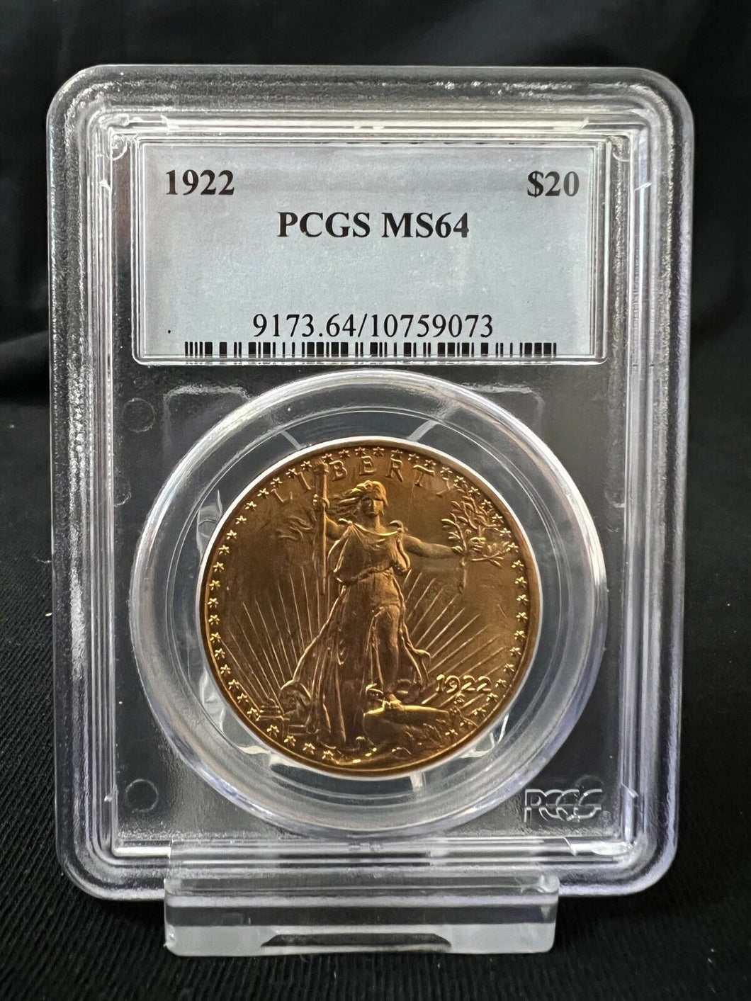 1922 $20 St Gaudens Gold PCGS MS64 - PQ Coin