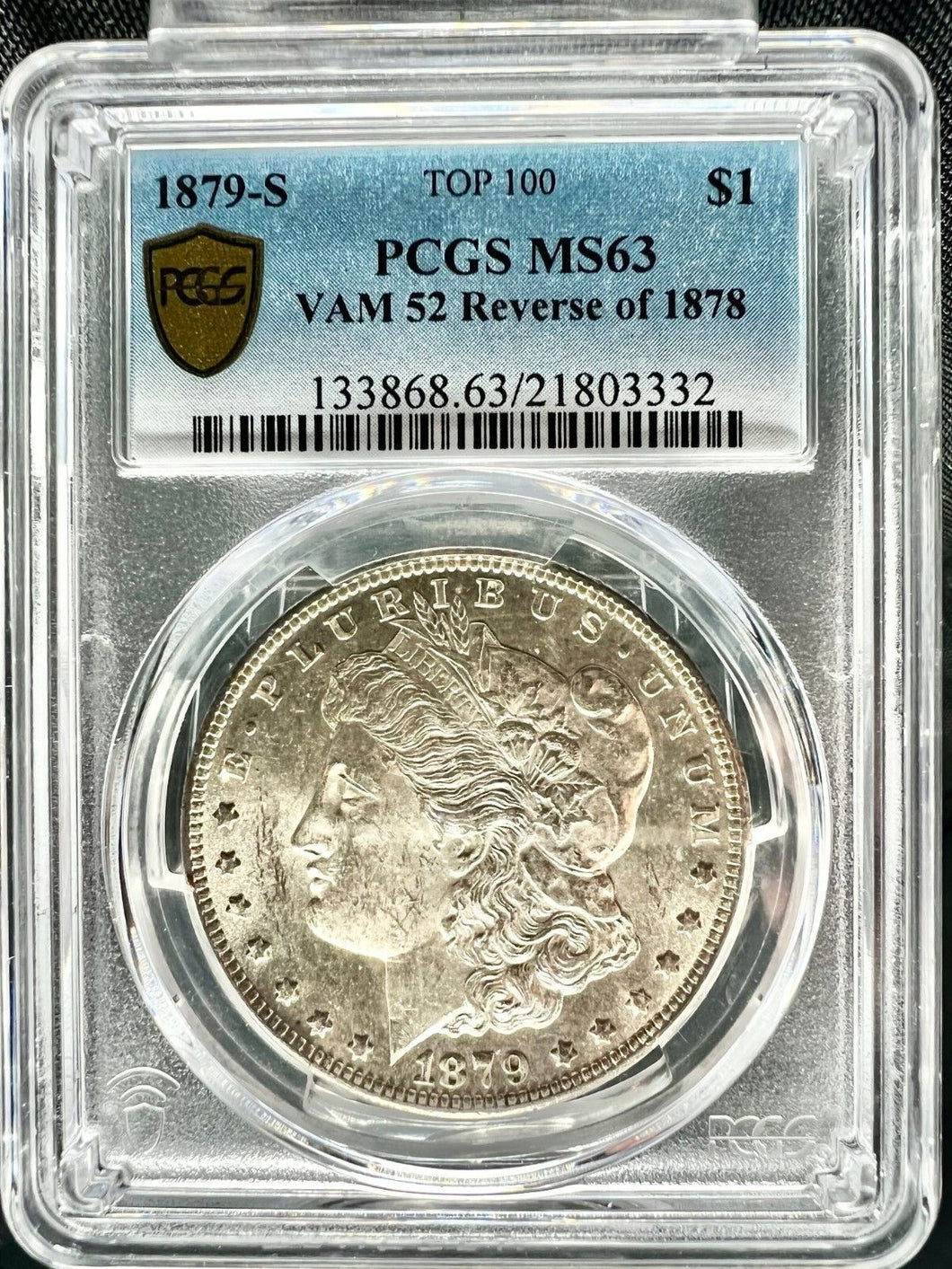 1879-S Reverse 1878 $1 Morgan Silver Dollar PCGS MS63 - Frosty Blast White Coin