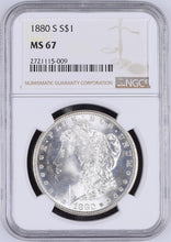 Load image into Gallery viewer, 1880-S $1 Morgan Dollar NGC MS67 Full Strike Blast White &amp; Frosty Devices
