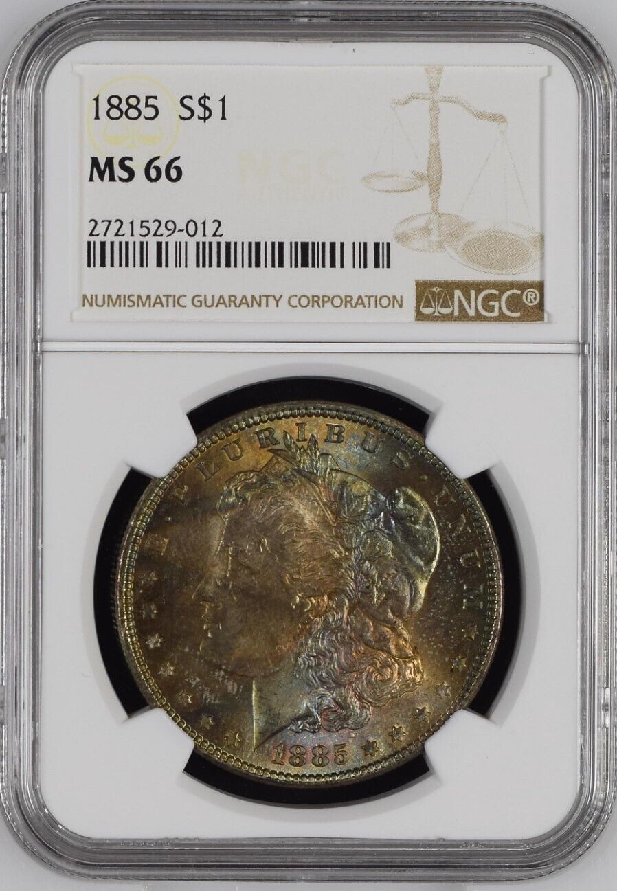 1885-P Morgan Dollar -- Wrapper Toned Gem NGC MS66