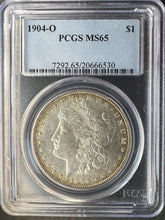 Load image into Gallery viewer, 1904-O Morgan Silver Dollar PCGS MS65 Blast White Obverse/Beautiful Tone Reverse
