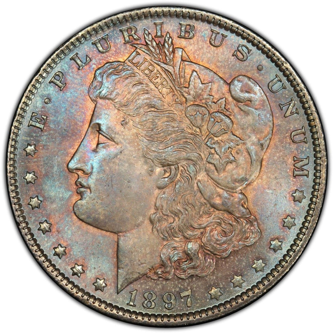 1897-P Morgan Silver Dollar PCGS MS65  -  Gorgeous Toning Both Obverse & Reverse