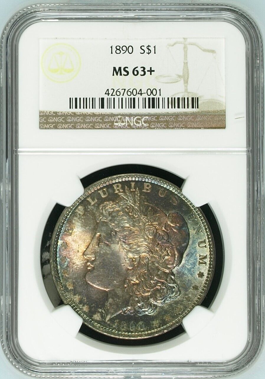 1890-P $1 Morgan Silver Dollar NGC MS63+ - A Magnificent Toned Coin!