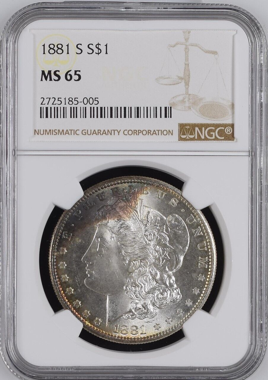 1881-S Morgan Silver Dollar NGC MS65   --  Dual Crescents Obverse & Reverse