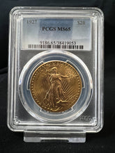 Load image into Gallery viewer, 1927 $20 Gold Saint Gaudens Double Eagle NGC MS65   --  Rich Vibrant Color

