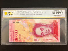 Load image into Gallery viewer, VENEZUELA 2017 20000 BOLIVARES P99c PCGS Banknote 68 Superb Gem Unc - USA Seller
