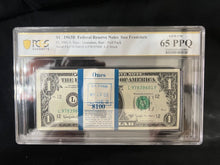 Load image into Gallery viewer, 1963 $1 Federal Reserve BARR Notes PCGS Slabbed 100 Consecutive Count Stack MS65
